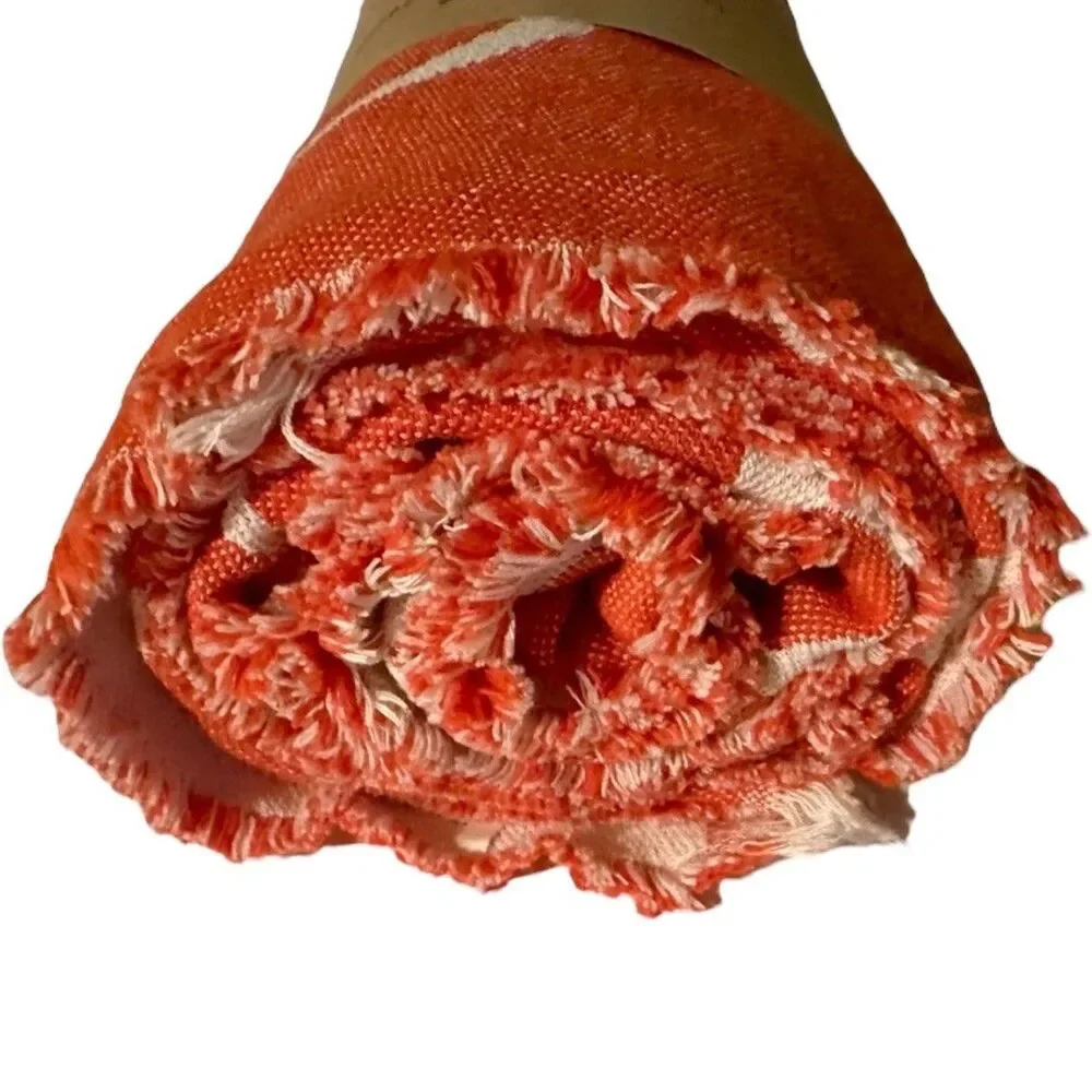 NEW Barker Textiles Orange Luxury Oversized Throw Floral Print 55” x 71”